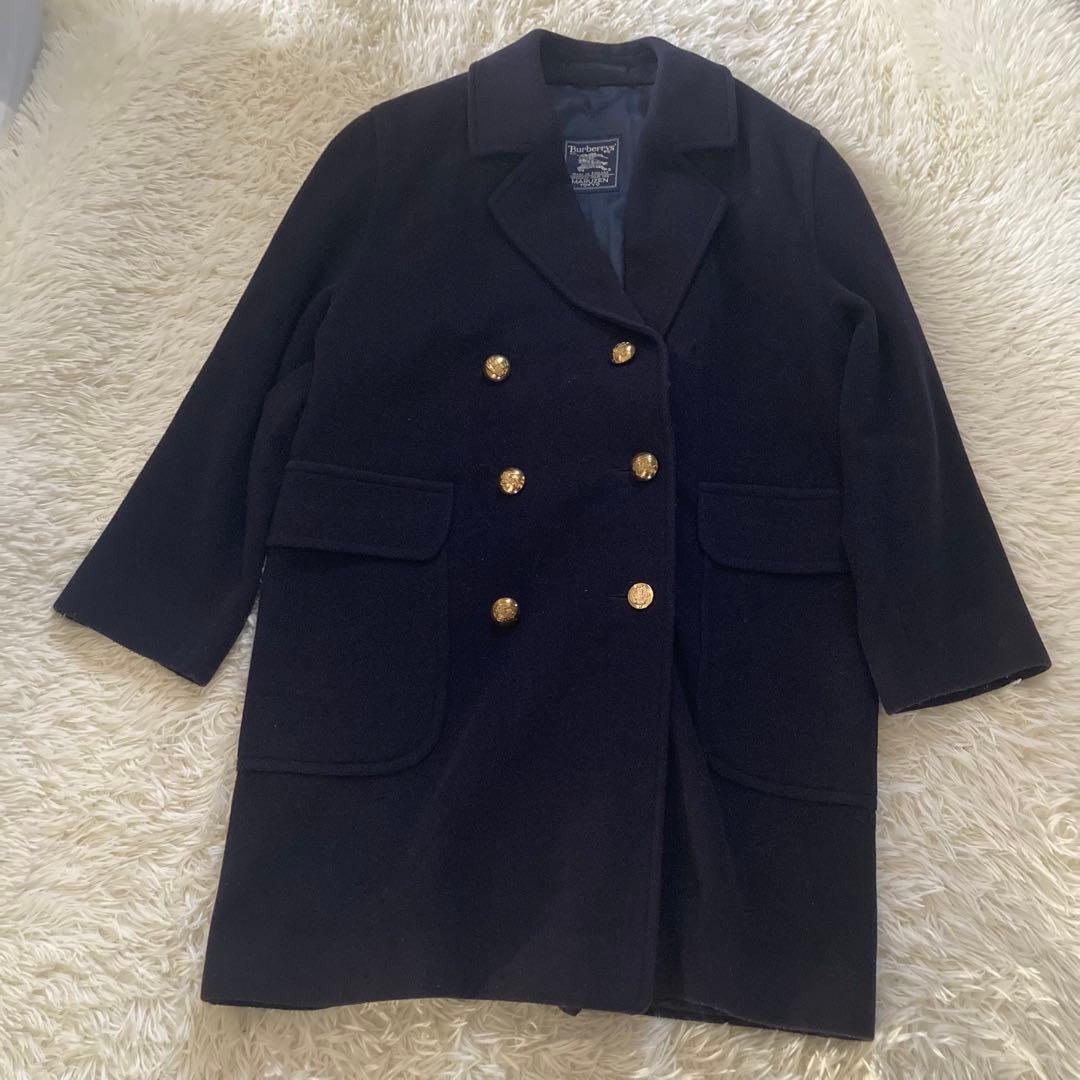 BURBERRY'S ネイビー ダブルコート　金ボタン裏地シャドーホース丸善別注