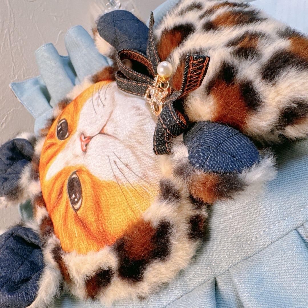 さ*ー様 コヤンイサムチョン♡bigハチワレにゃんこの着ぐるみデニムフリルトート