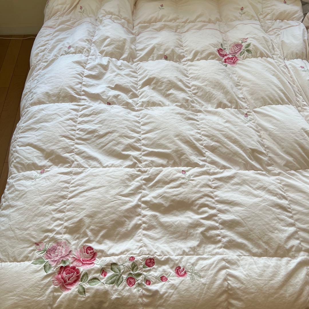 丸八真綿　花柄刺繍 Sowally夏用ダブル掛け布団