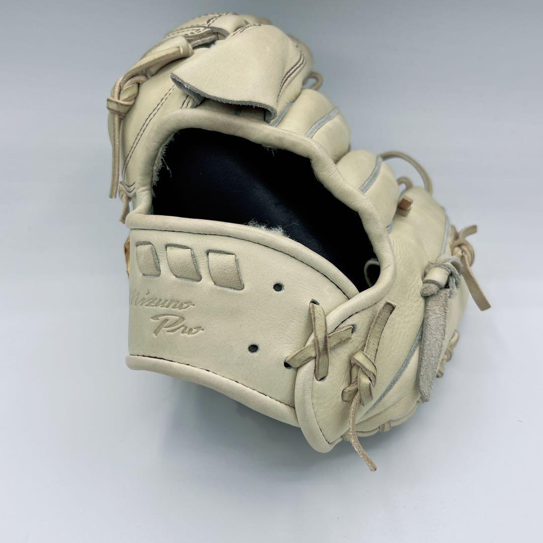 Mizuno Pro 軟式グローブ 22モデル投手用 クリーム色 収納袋付き　左