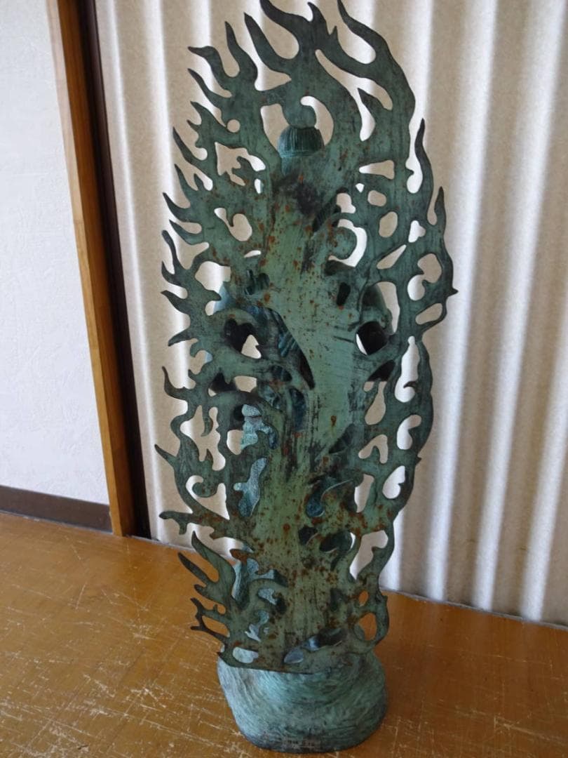 不動明王立像　青銅製　全高90㎝　古美術　中国美術　骨董　旧家蔵出し　置物