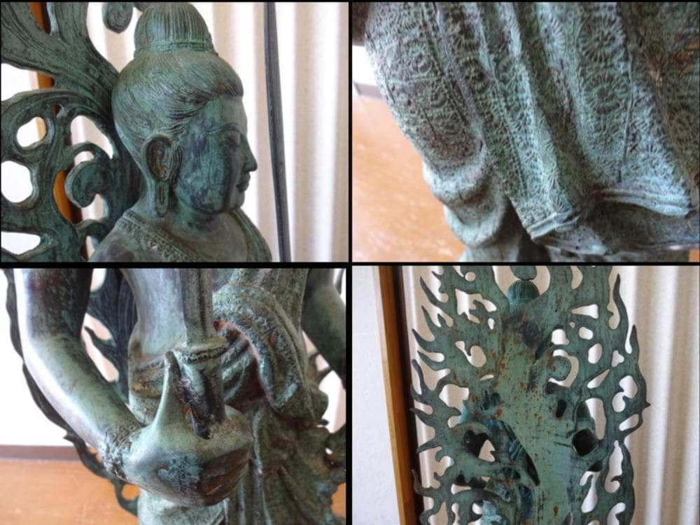 不動明王立像　青銅製　全高90㎝　古美術　中国美術　骨董　旧家蔵出し　置物