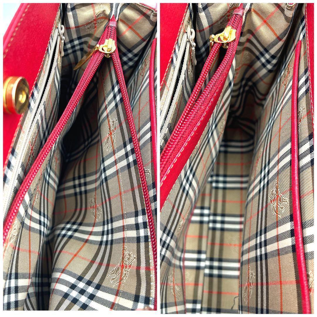 Burberrys バーバリーズ ハンドバッグ ノバチェック レッド　美品