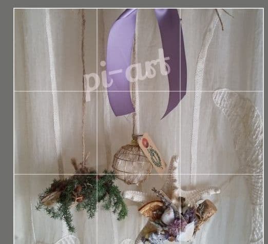 参考J流木ハンガーつき生枝もみの木ミニフライングリース冬オーナメント貝殻