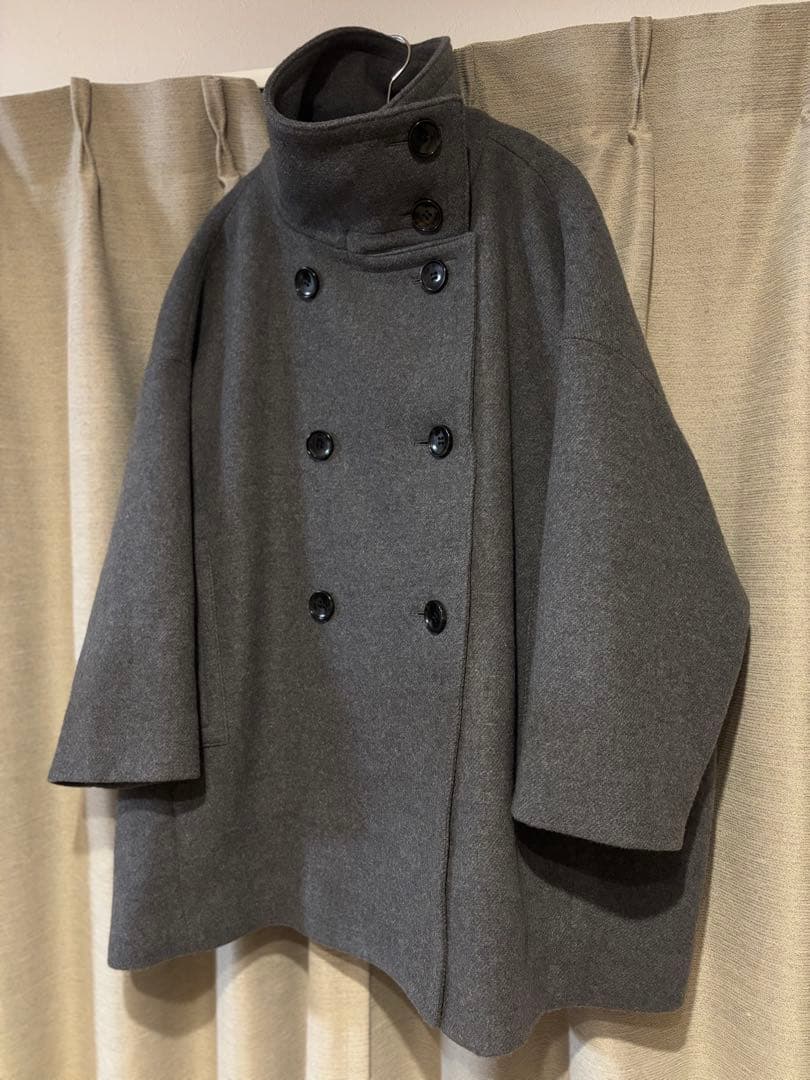 完売品◼️NOBLE スタンドカラーオーバーコート グレー