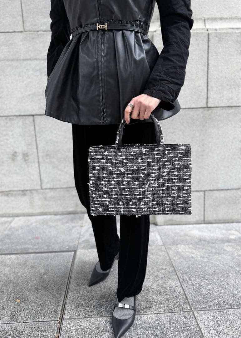 B I B I soeurs ビビスール　tweed White ribbon