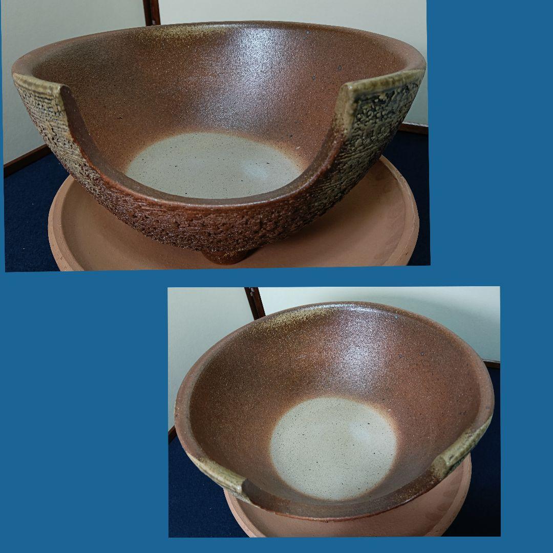 AM12 信楽風炉 銘有り 敷板 前瓦 五徳付 茶道具