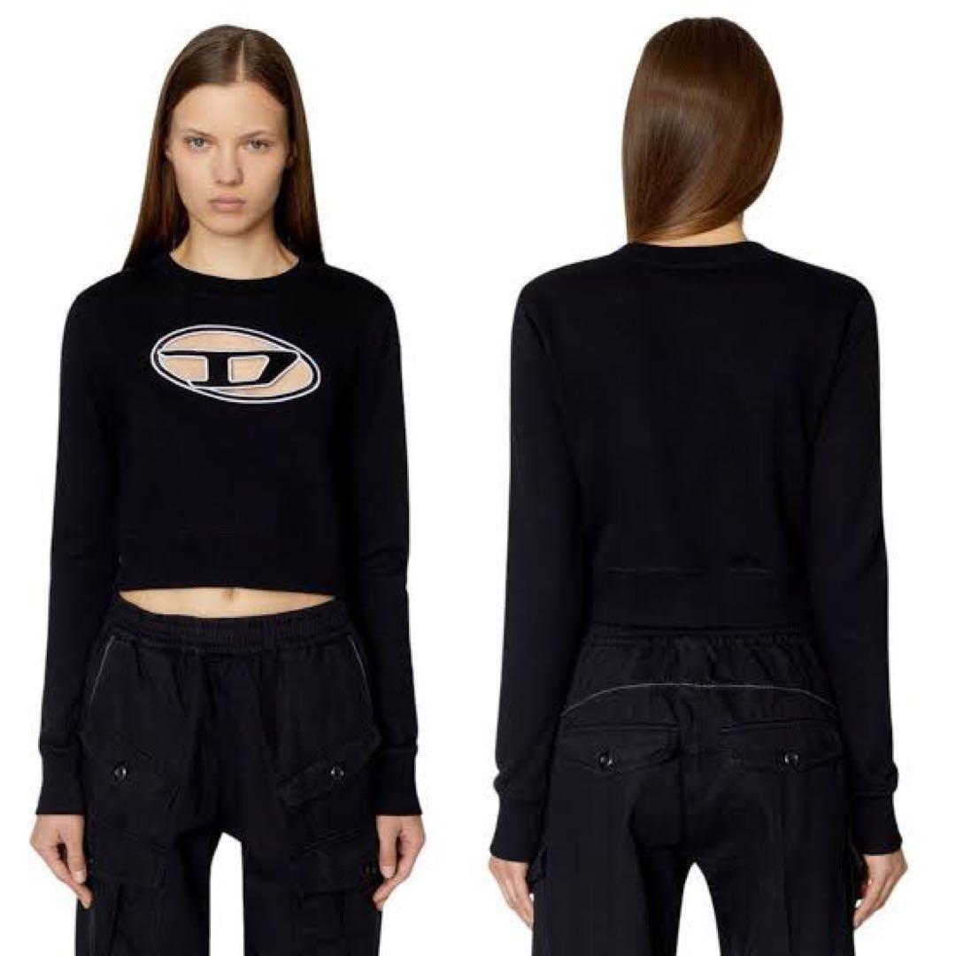 DIESEL クロップドスウェット ブラック