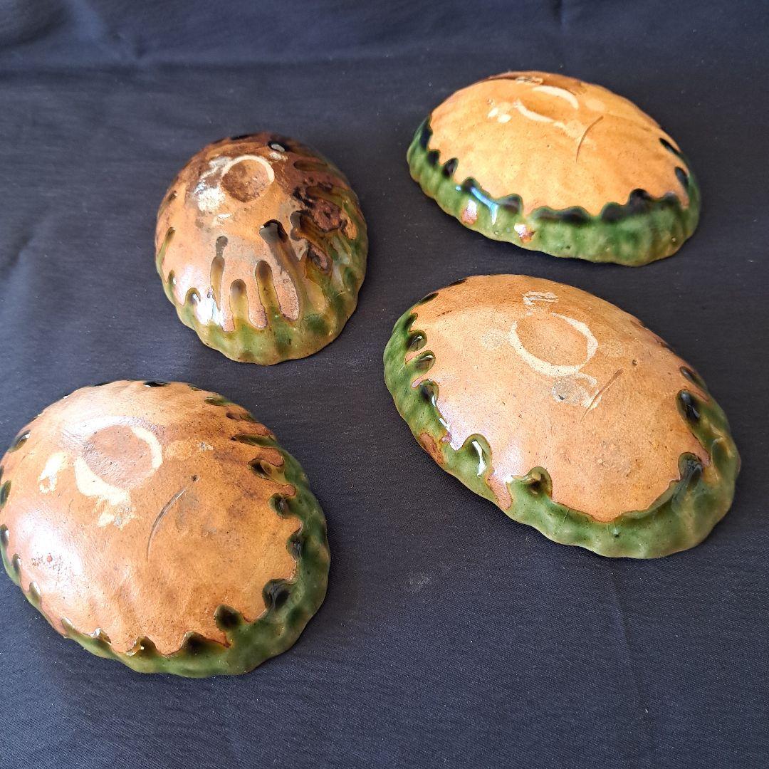 「ご成約者」です。 ご注意ください。 織部焼らしい青織部！ 4客セット