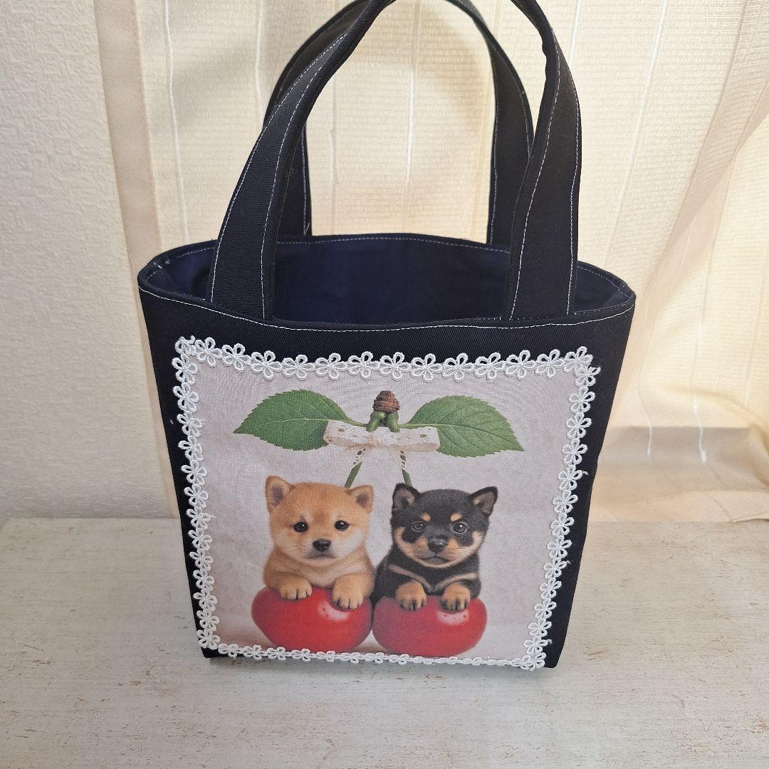 激レアパグパネル生地　ハンドメイド　布バスケット　まちなしバッグ　ミニバック