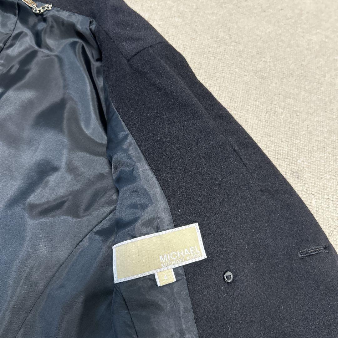 美品❣️MICHAEL KORS アンゴラ 100％ Pコート 黒サイズ4