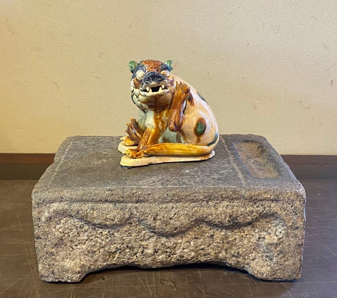 李朝アンティーク　自然石　硯 ・飾り台　花台・香台　ヴィンテージ　レア