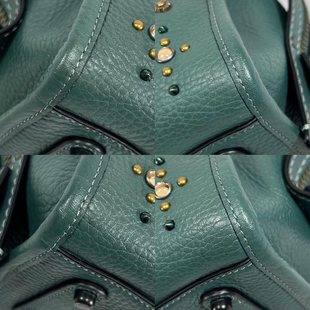 【極美品】コーチ ローグ25 3way ハンドバッグ レザー スタッズ 肩掛け