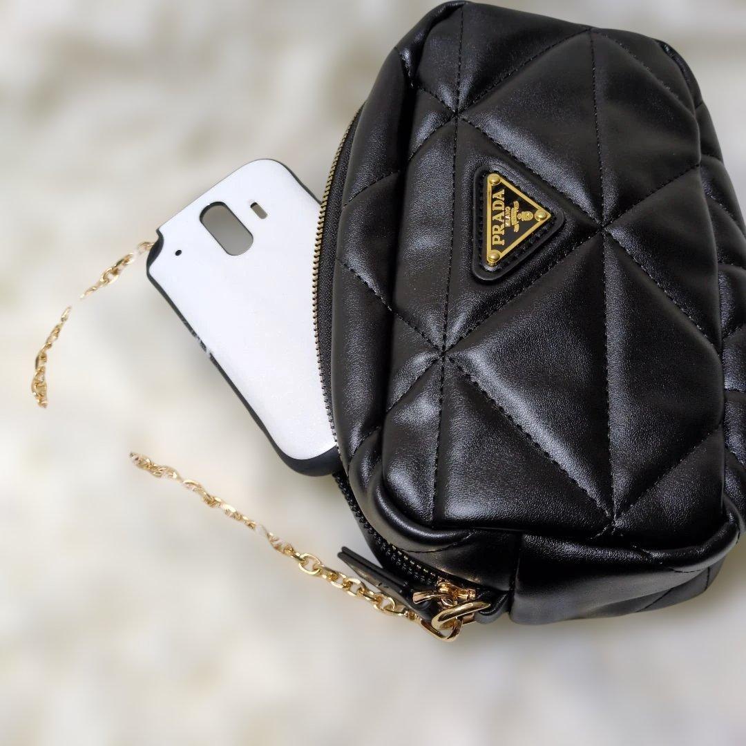 ブラックレザー ショルダーバッグノベルティ