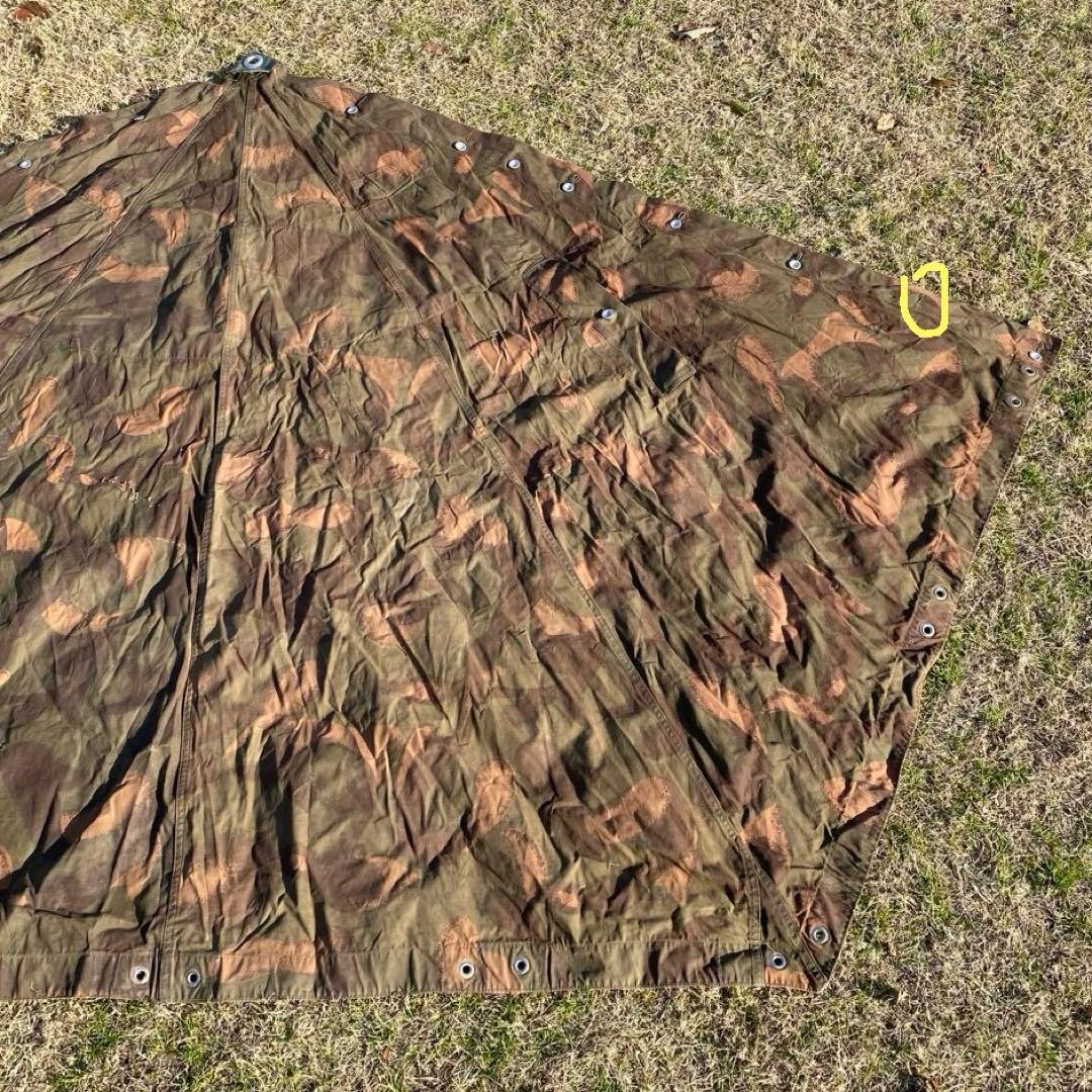 ハンガリー軍幕③　ポンチョ　２枚　ポール・ペグセット　 ワンポールテント