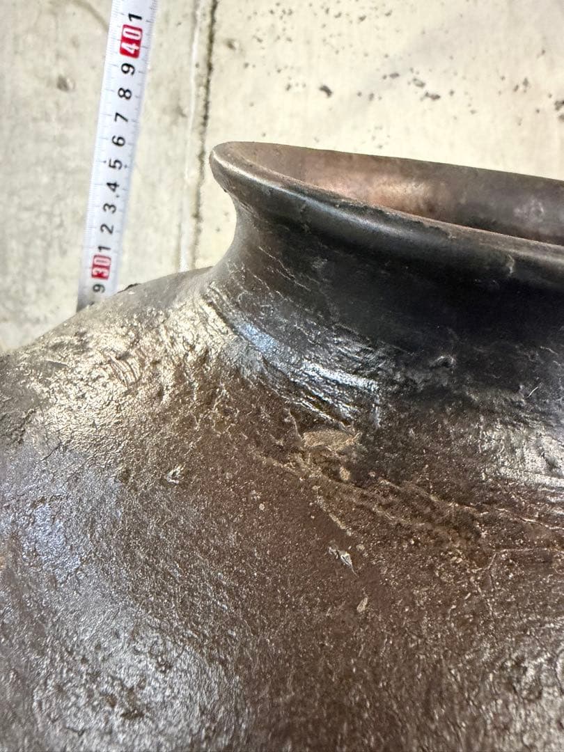 丹波焼　中型丸型壺　片口壺　アンティーク　最終価格