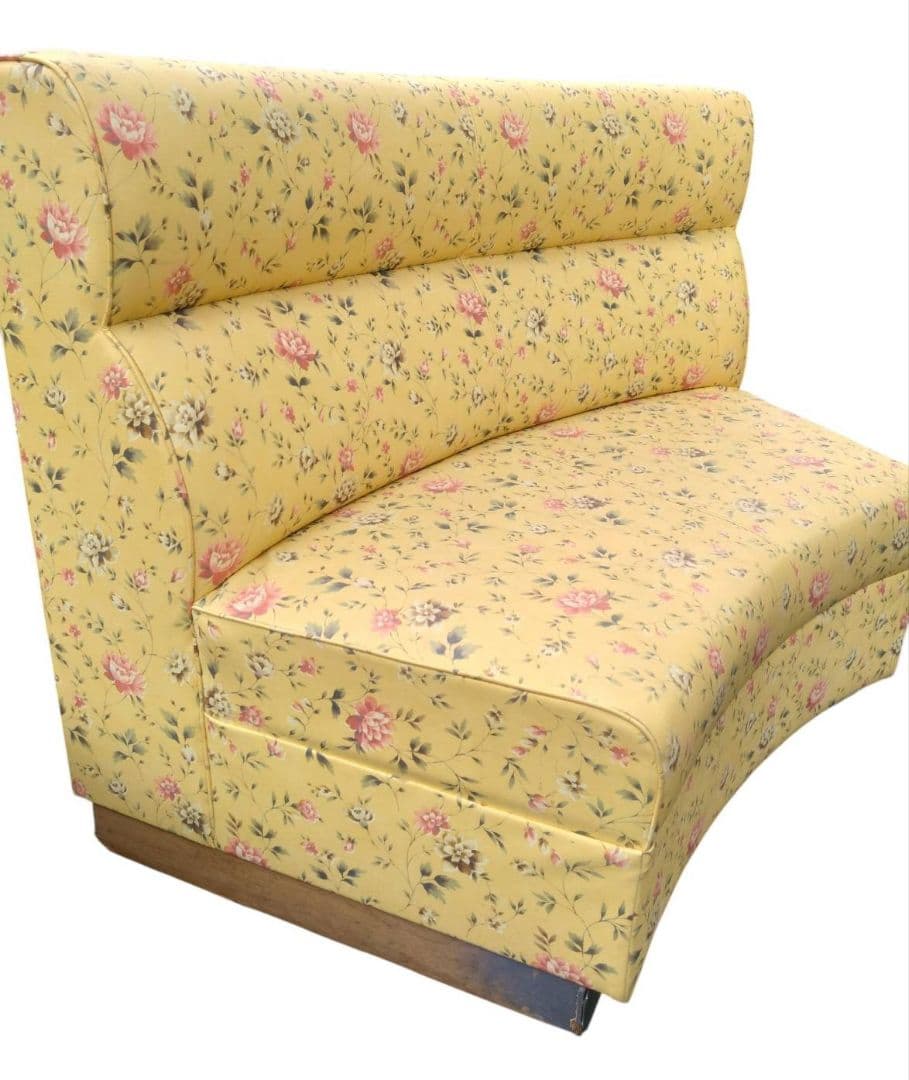 花柄カーブ型2人掛けソファ