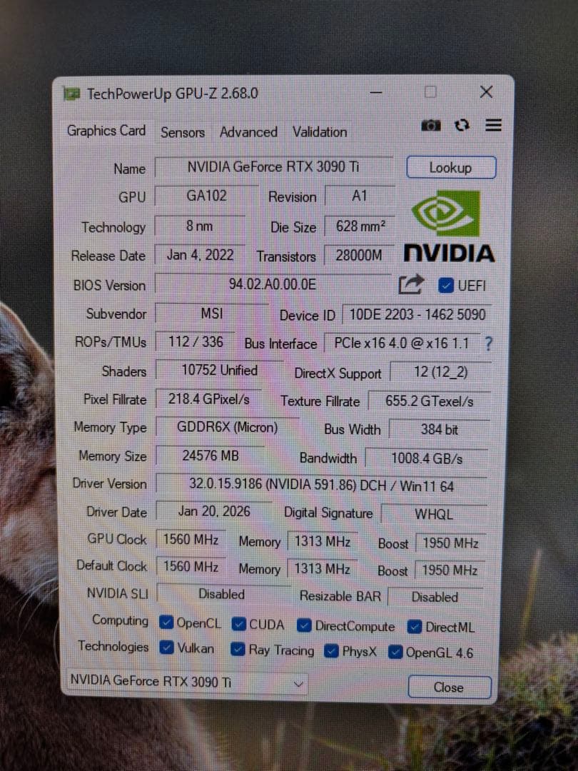 グラフィックボード・グラボ・ビデオカード GeForce RTX 3090 Ti MSI SUPRIM X 24 GB