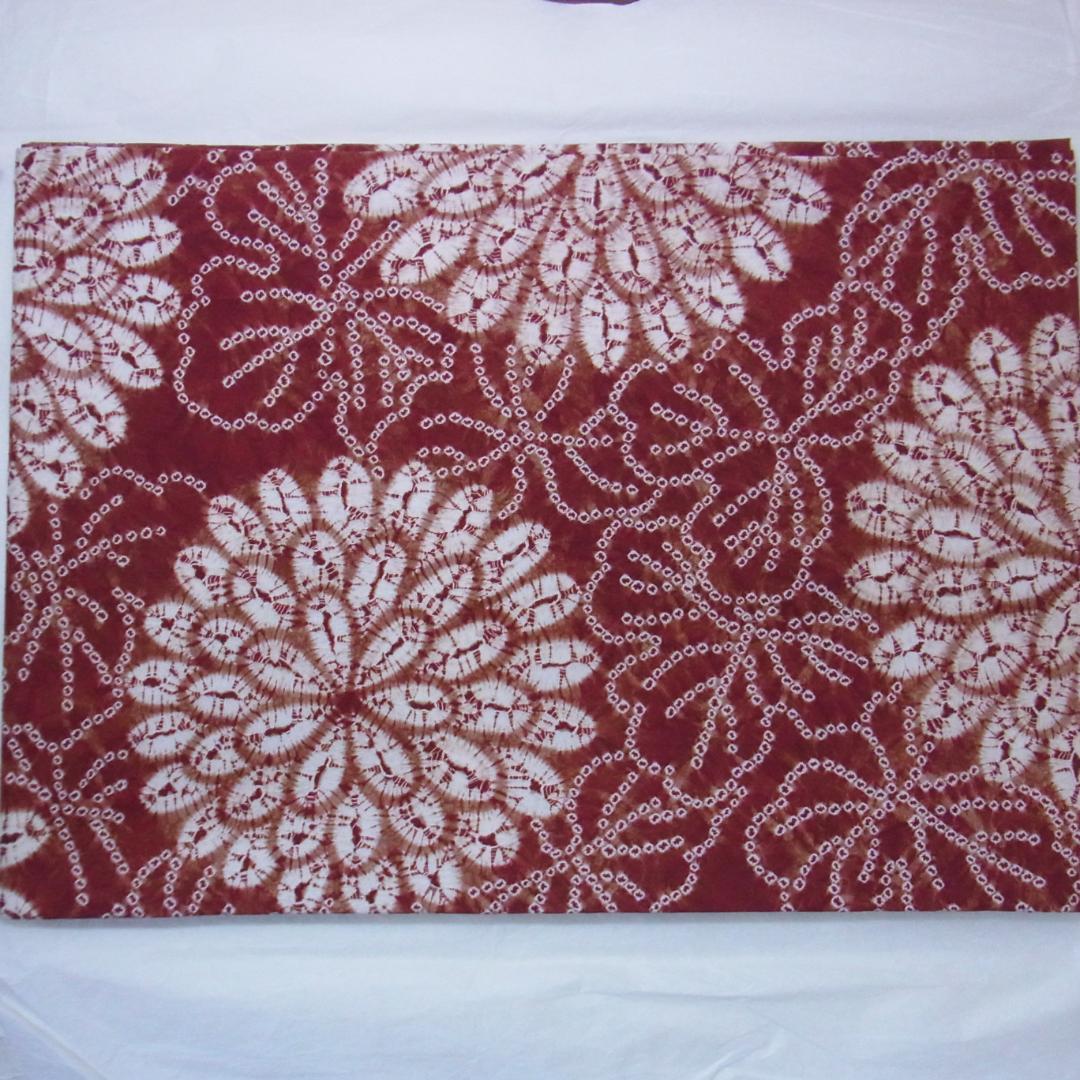 草紫堂 南部茜染 菊花文の絞り染め 名古屋帯 全通柄 開き仕立て 美品