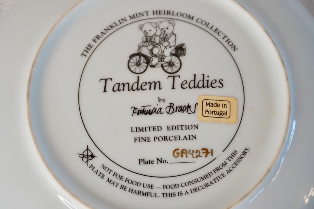 Franklin Mint テディベア 絵皿 3枚セット コレクションプレート