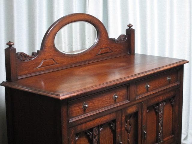 英国 イギリス アンティーク ジャコビアン様式 ブルボーズレッグ サイドボード