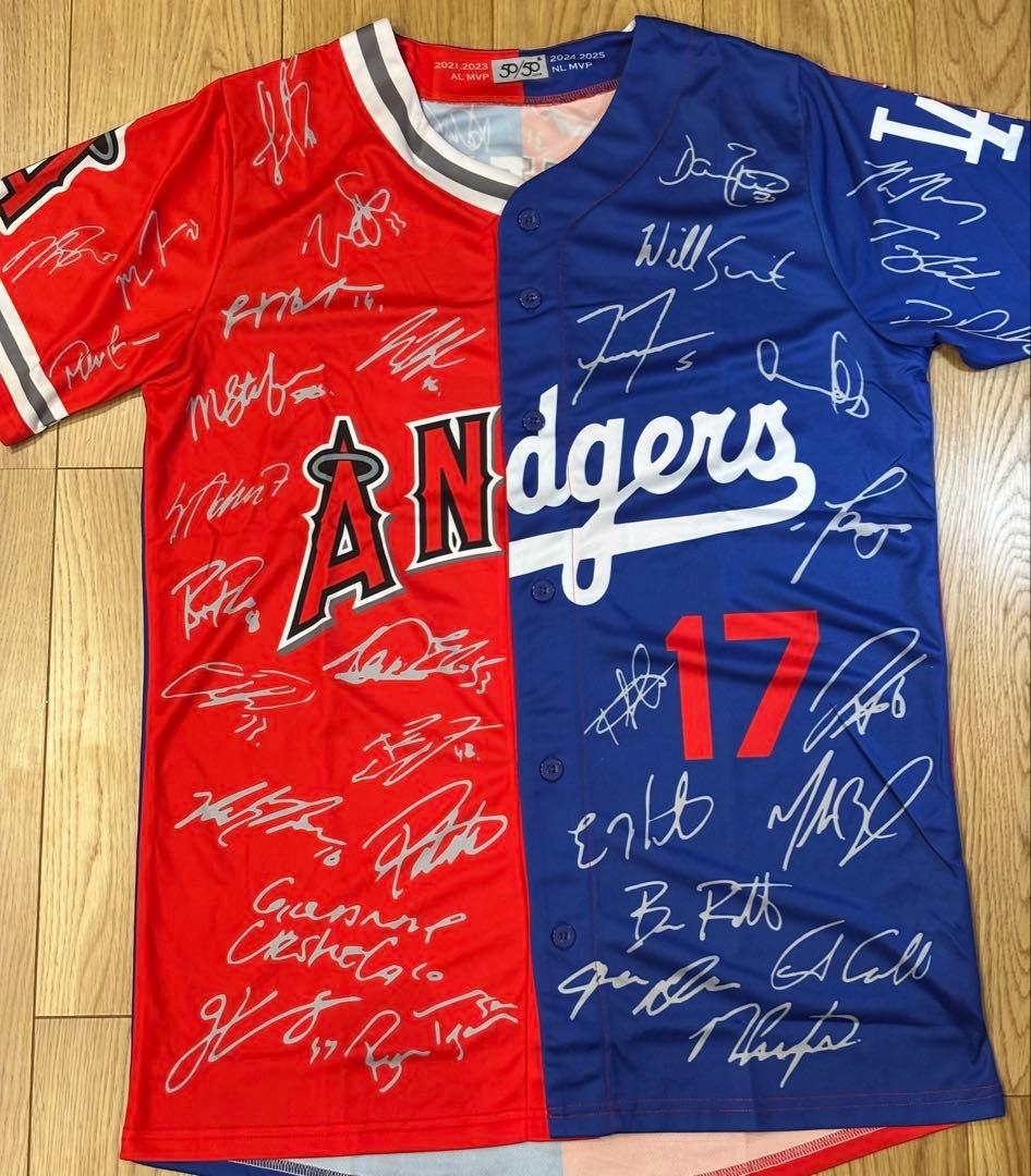 ⭐️2025最新非売品⭐️大谷翔平 ドジャース＆エンゼルスサインミックスユニフォーム