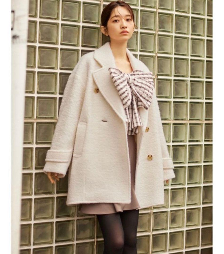 【美品】snidel コクーンボアコート サイズ0 ホワイト