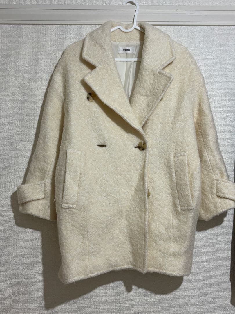 【美品】snidel コクーンボアコート サイズ0 ホワイト