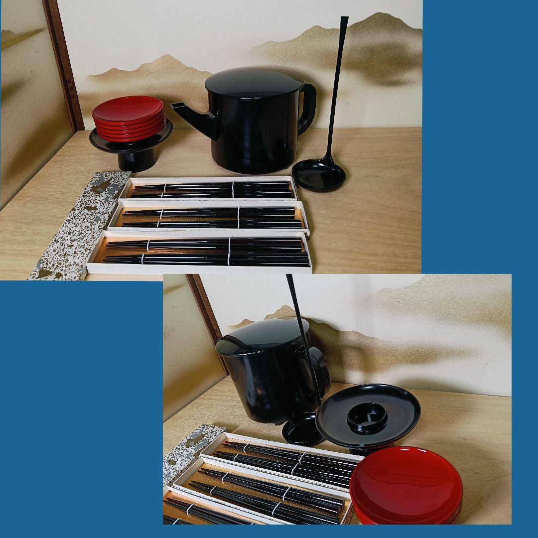 AN40 輪島塗 懐石道具揃 会席道具揃 五客 木製漆塗器 紙箱 未使用あり