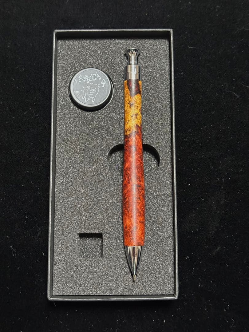 ②こぶた工房 シャープペンシル 極上花梨紅白 0.5mm