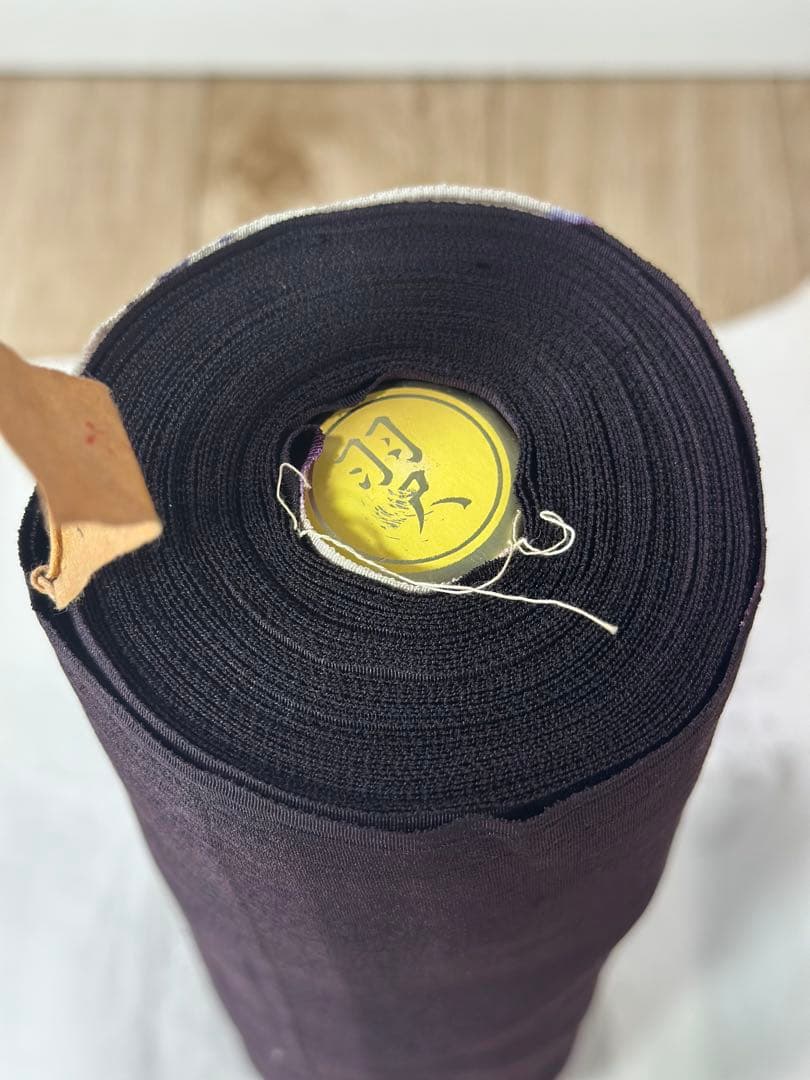 丹後ちりめん　京染　濃紫色 着物反物　羽尺　未仕立て　幅約36.5cm