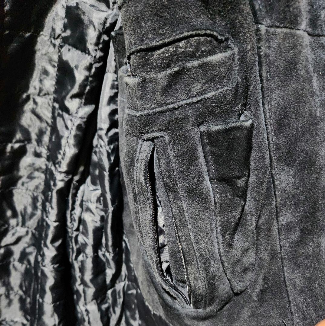 欧州輸入古着フーディレザージャケット 本革 vintage BIGsize(わ)