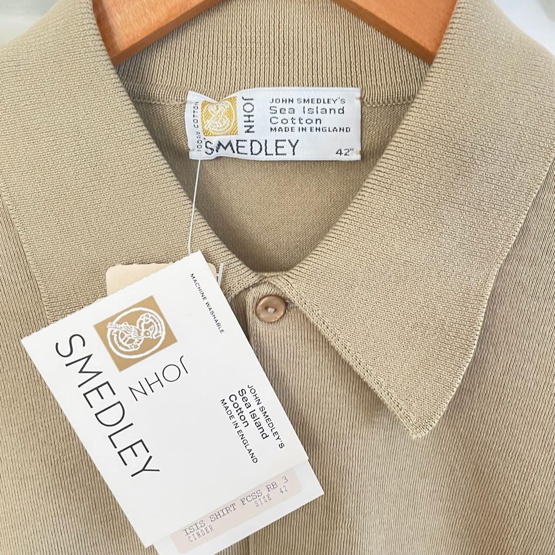 JOHN SMEDLEYジョンスメドレー　ニット 半袖 ベージュ 42 英国製