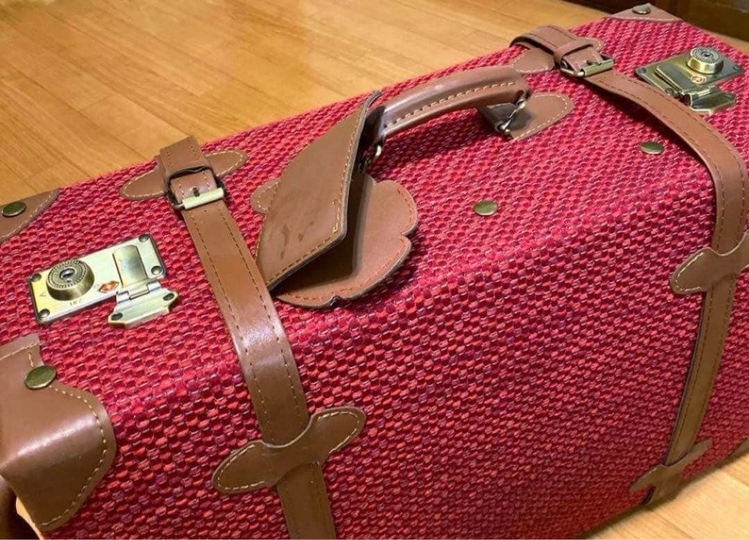 HANAism赤 可愛いトランク型キャリーケースキャリーバッグスーツケース中型M