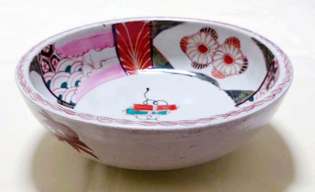 古伊万里　色絵赤絵　大中鉢　時代物
