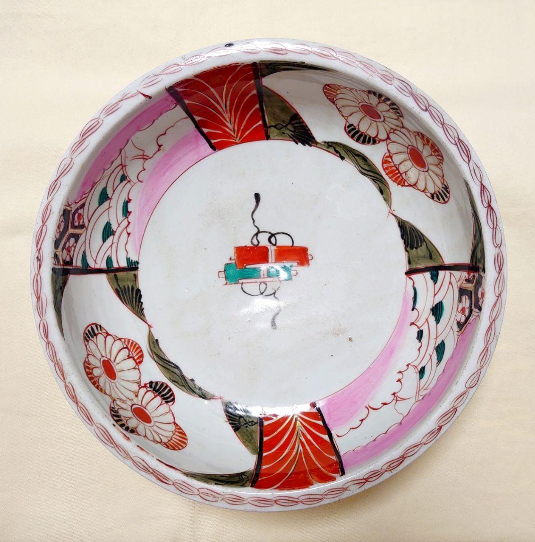 古伊万里　色絵赤絵　大中鉢　時代物