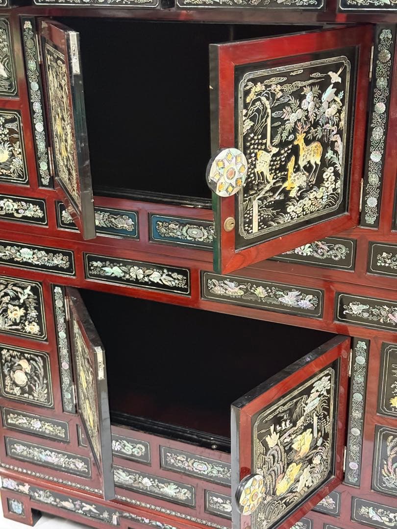 希少♪ 豪華 ラデン 近畿配達5千引 高級 釜山製 螺鈿 箪笥 タンス