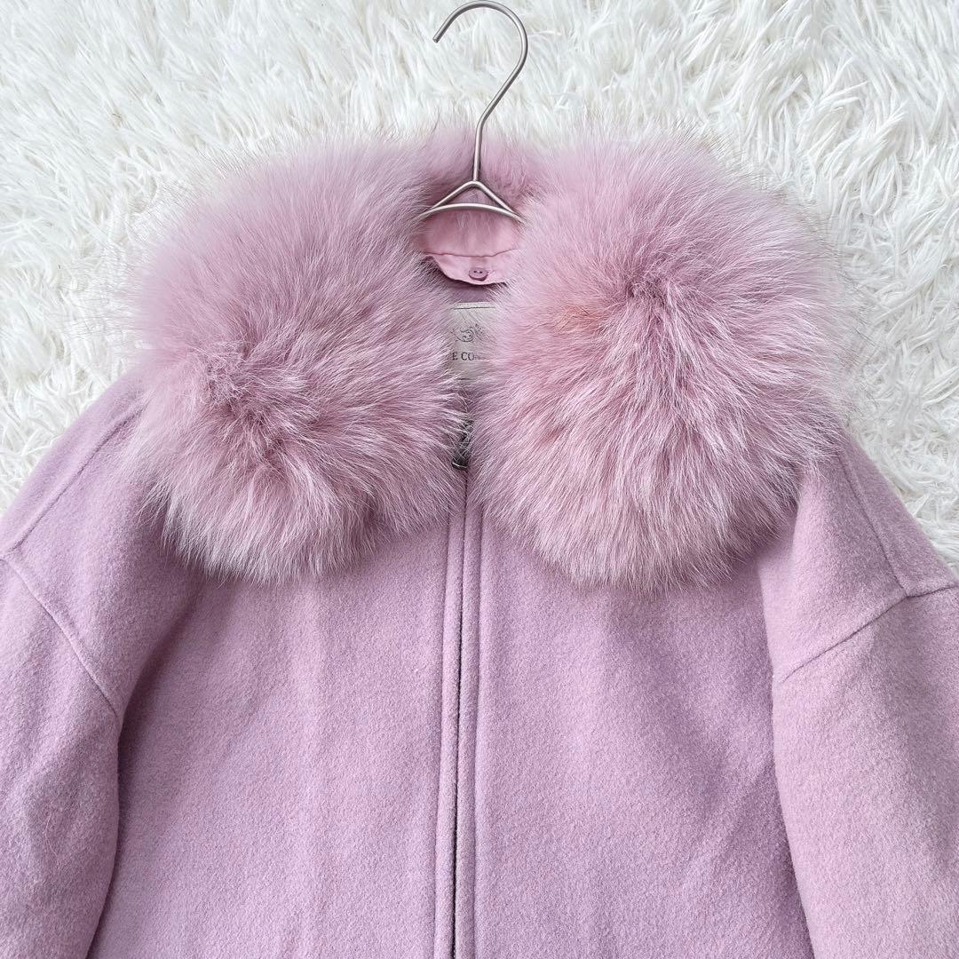 近年モデル✻グレースコンチネンタル フォックスファー取り外しリバーコート ピンク