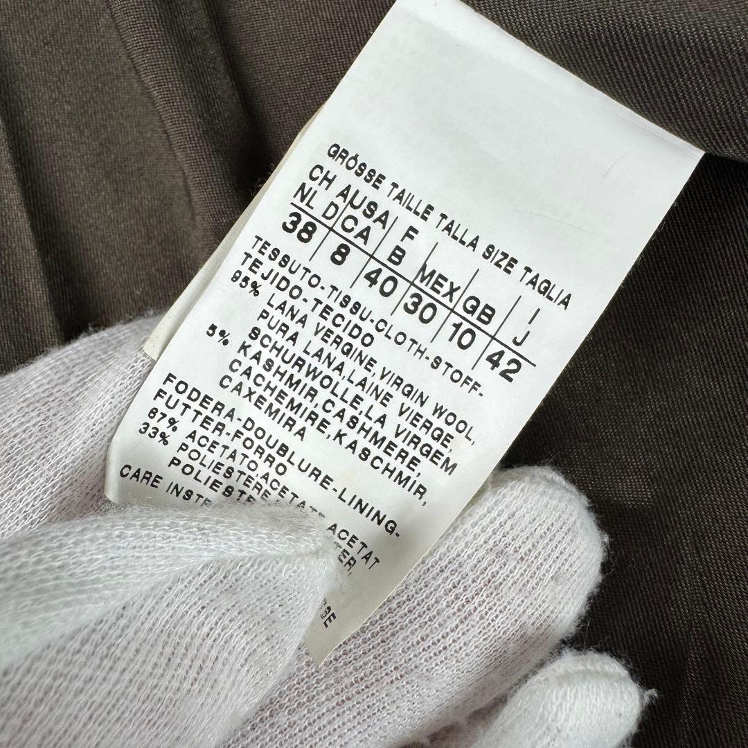 最高級★マックスマーラ コート ツイード ヘリンボーン ベルト カシミヤ 42