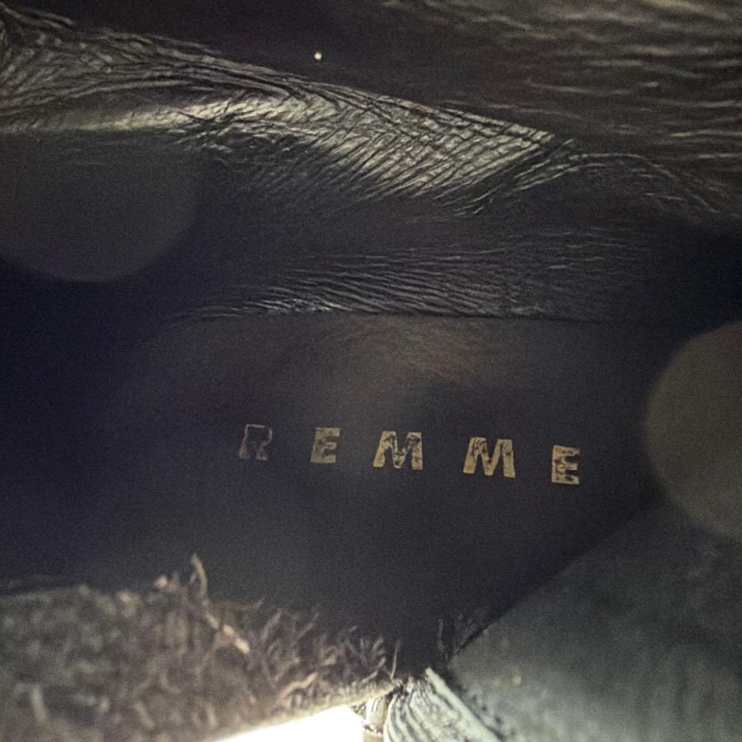 REMME レメ ロングブーツ サイドジップ ブラック レザー 36 / 23㎝