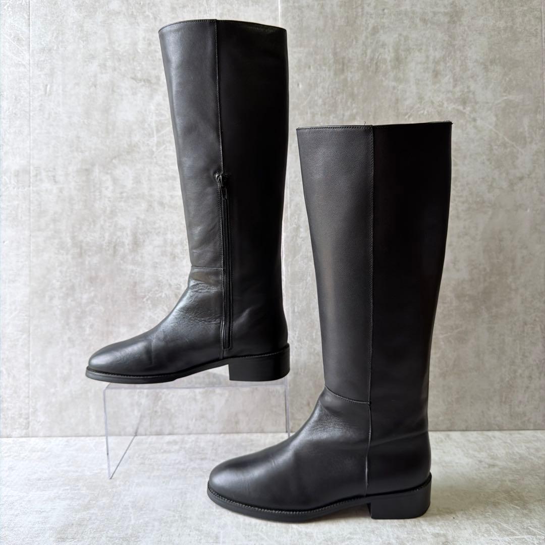 REMME レメ ロングブーツ サイドジップ ブラック レザー 36 / 23㎝