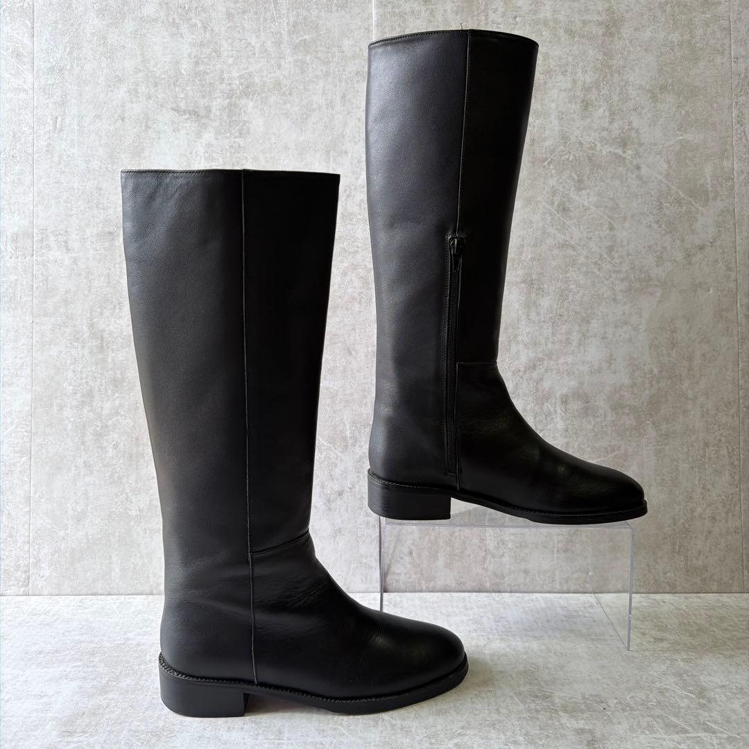 REMME レメ ロングブーツ サイドジップ ブラック レザー 36 / 23㎝