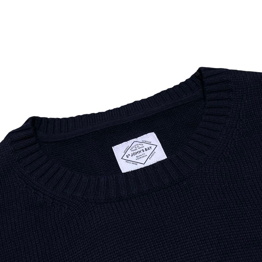 ST. JOHN'S BAY コットンニット ブラック 無地