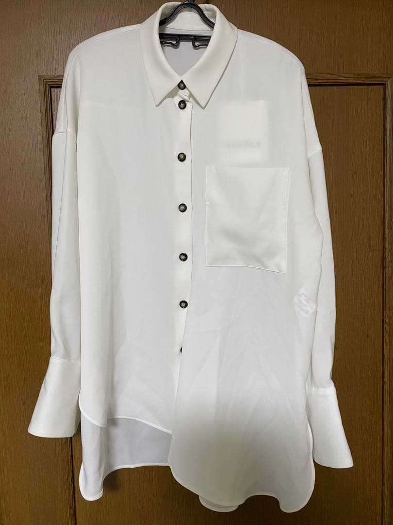 ENFOLDエンフォルドDRAPE-HEM SHIRTドレープヘムシャツ白シャツ