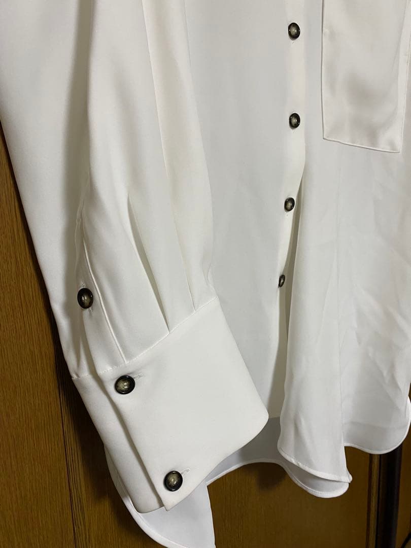 ENFOLDエンフォルドDRAPE-HEM SHIRTドレープヘムシャツ白シャツ