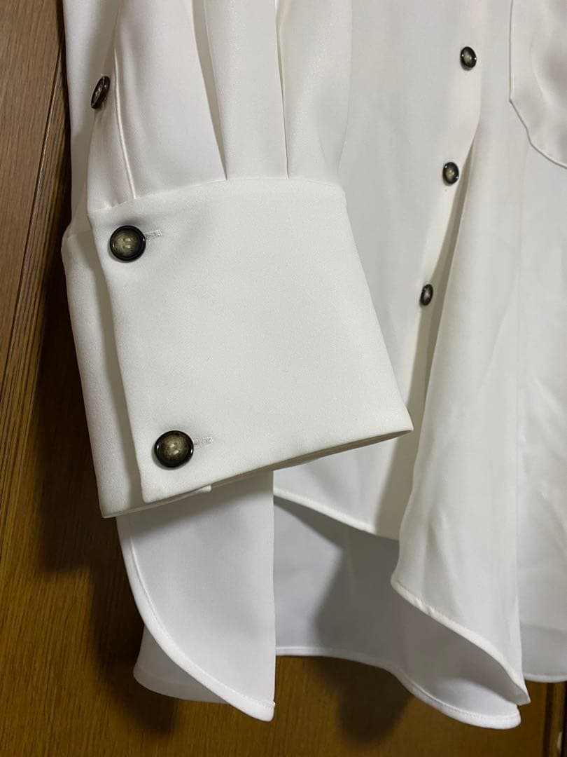 ENFOLDエンフォルドDRAPE-HEM SHIRTドレープヘムシャツ白シャツ