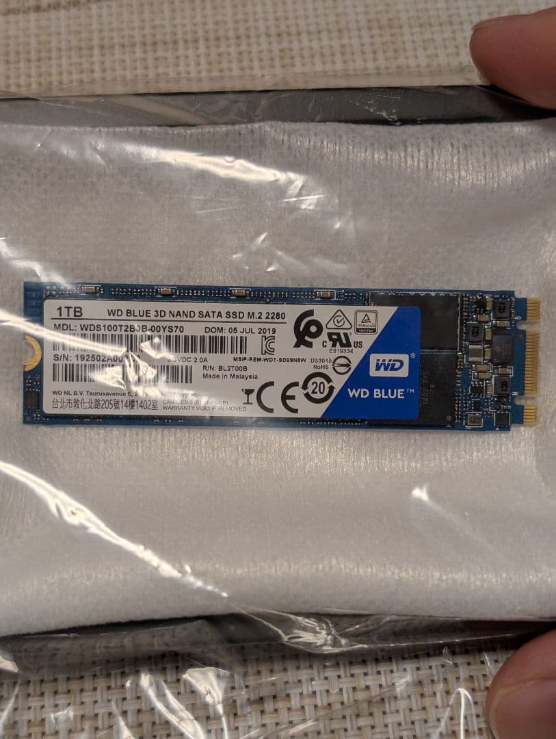 内蔵型SSD WD Blue 3D NAND SATA SSD 1TB M.2 2280