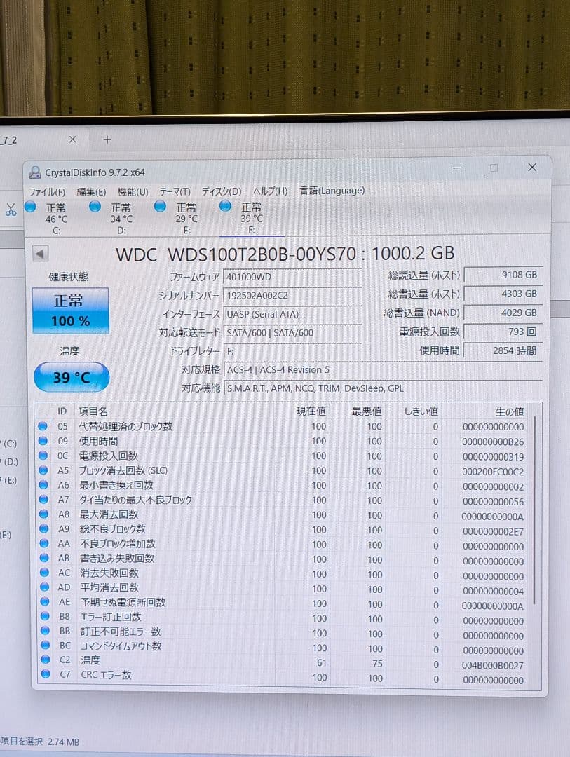 内蔵型SSD WD Blue 3D NAND SATA SSD 1TB M.2 2280