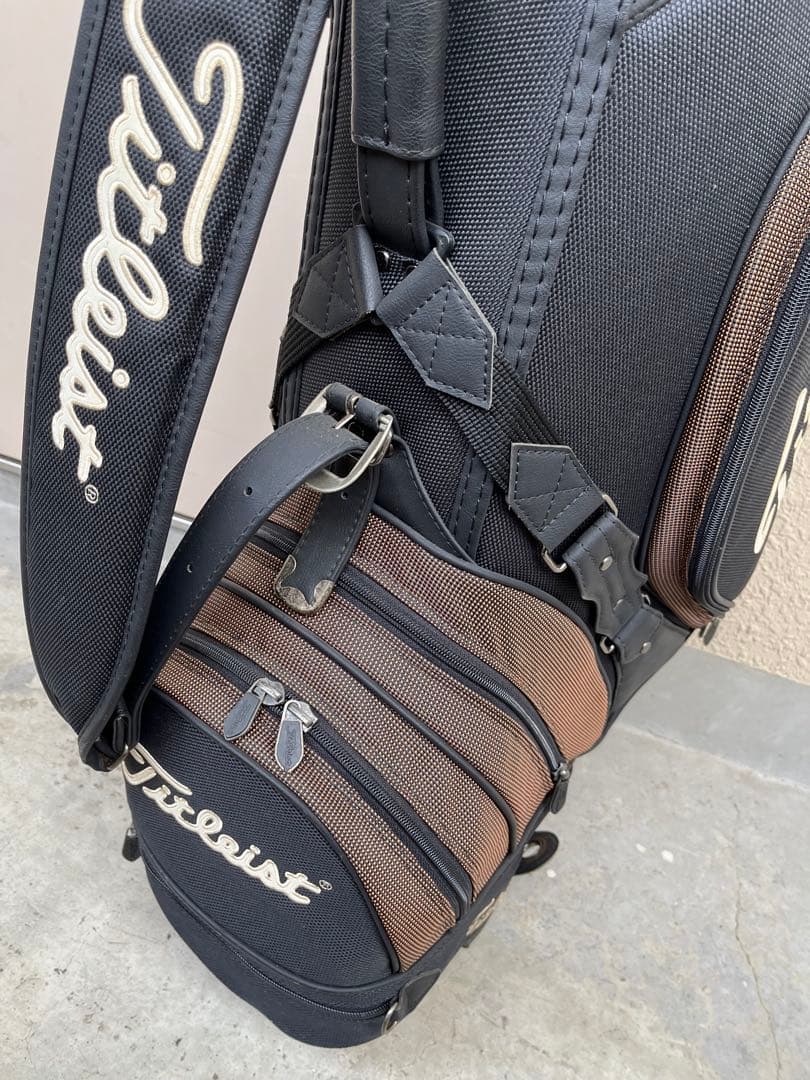 激レア！Titleist　タイトリストキャディーバッグ　布製　フードカバー付属
