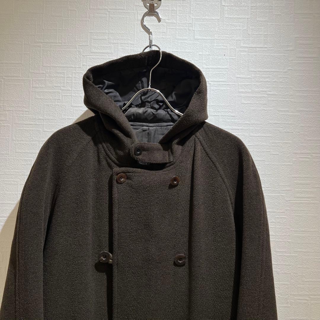 LQ Y's for men ウール フーデッドコート カーキ